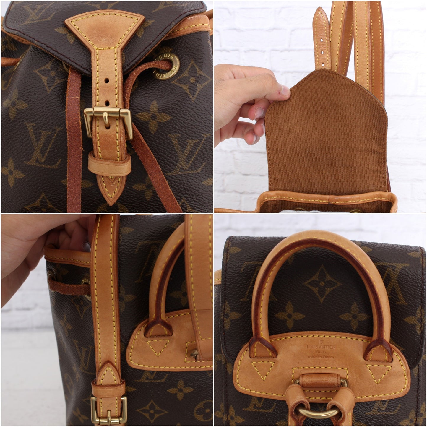 Louis Vuitton Montsouris PM Backpack Monogram Brown Handbag Leather LV