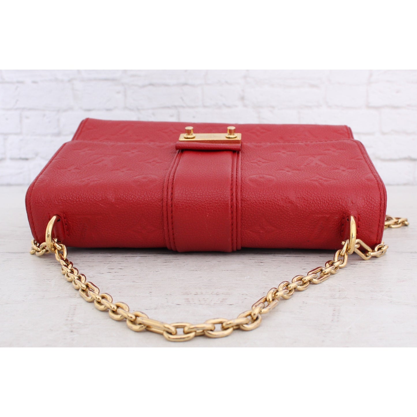 Louis Vuitton Saint Sulpice PM Red Empreinte Chain Shoulder Crossbody