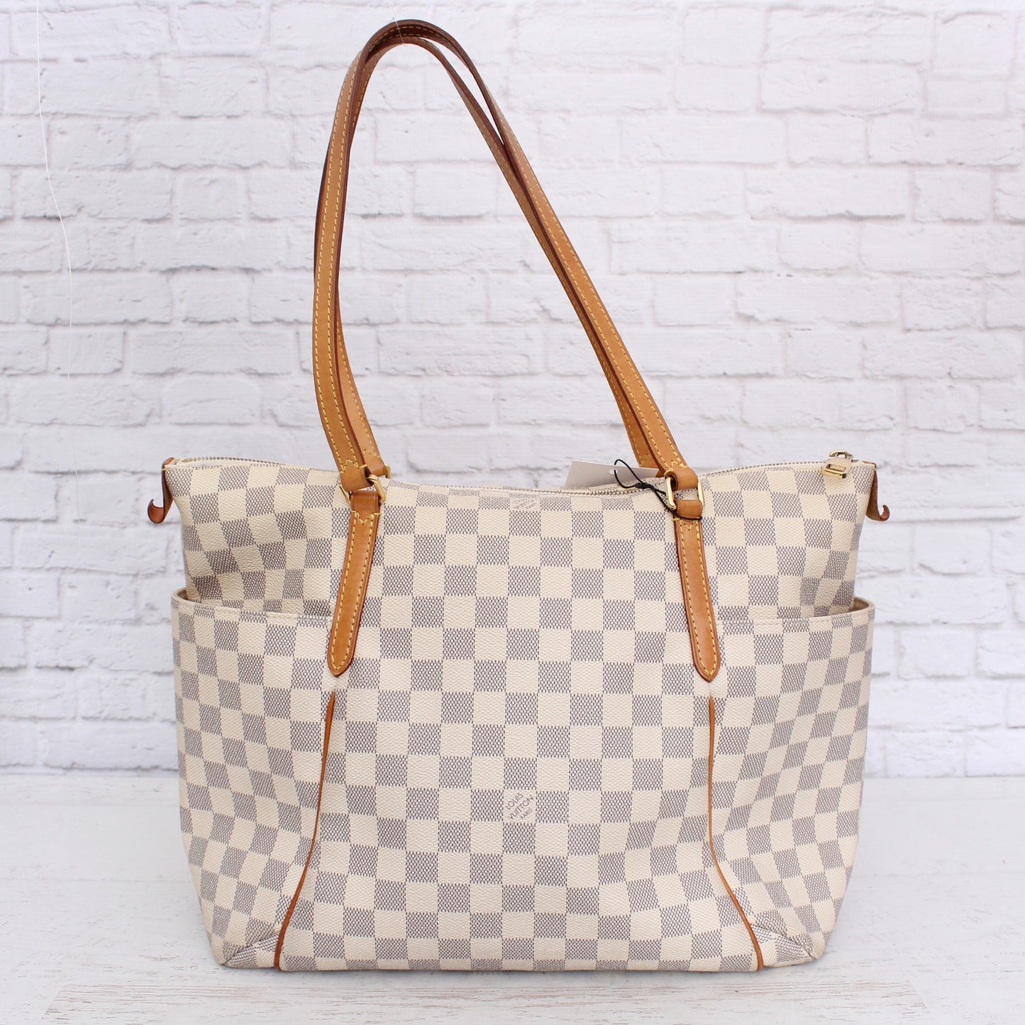 Louis Vuitton Totally MM Damier Azur Tote Shoulder Purse Handbag Leather A5631