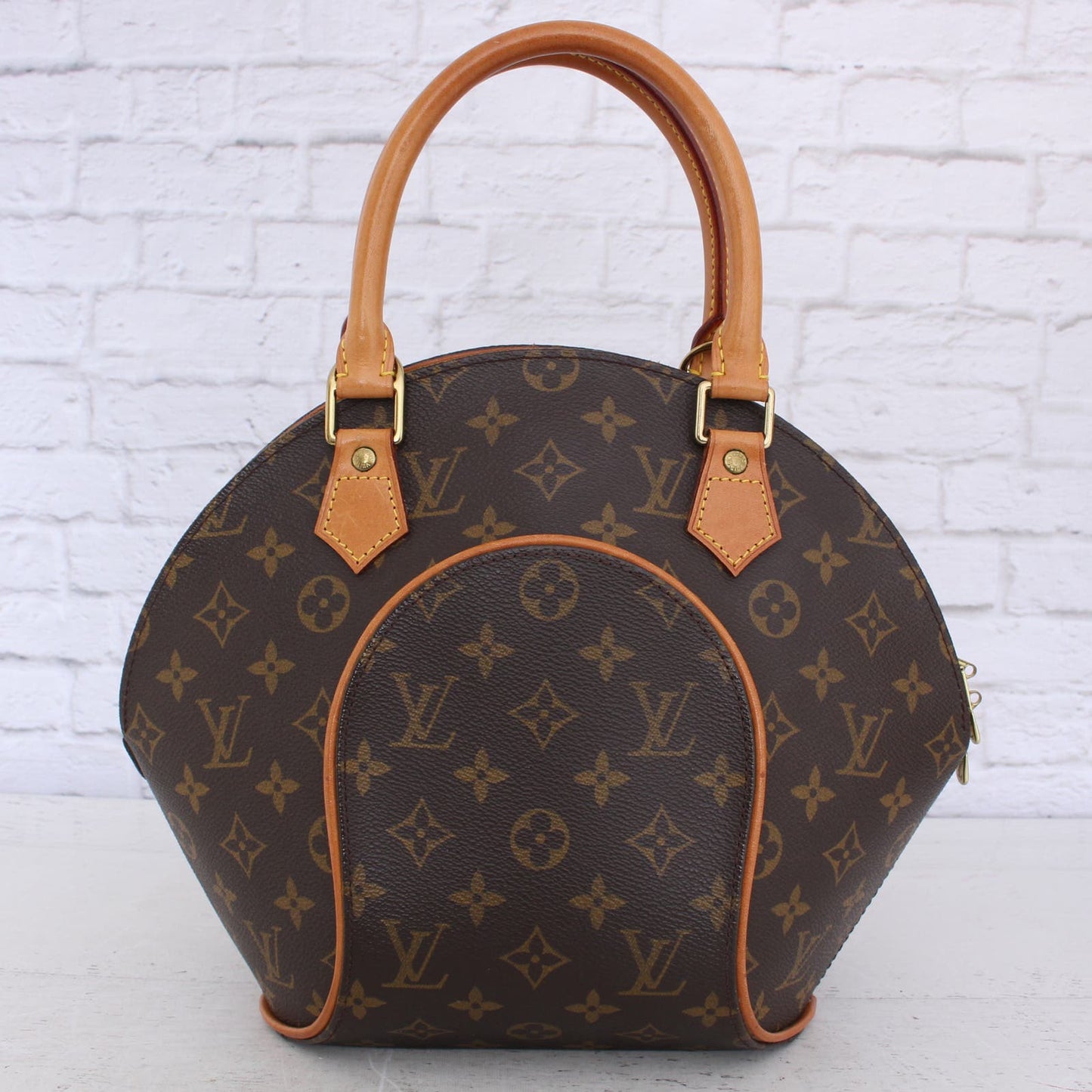 Louis Vuitton Ellipse PM Monogram Satchel Purse Handbag Tote Leather