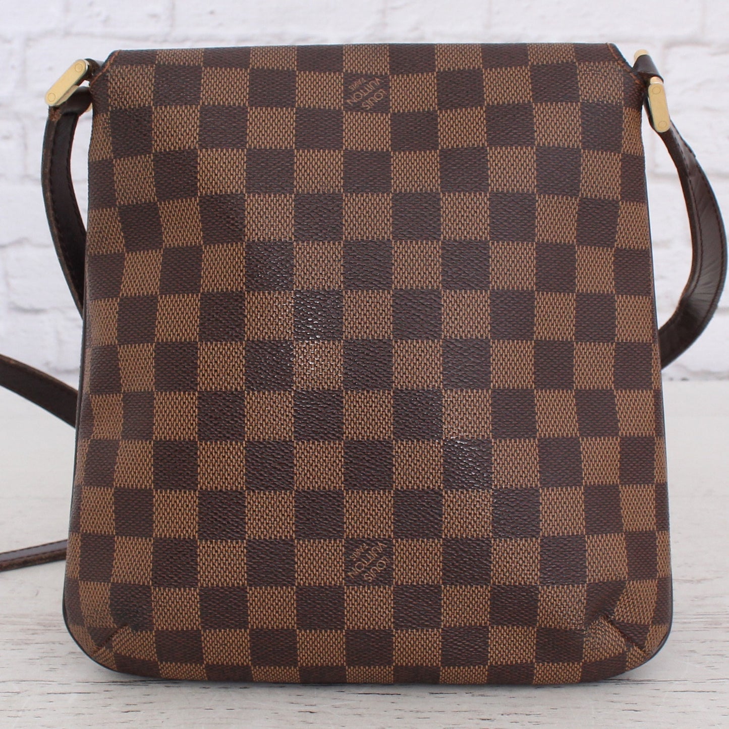 Louis Vuitton Musette Salsa Long PM Crossbody Damier Ebene Purse Leather