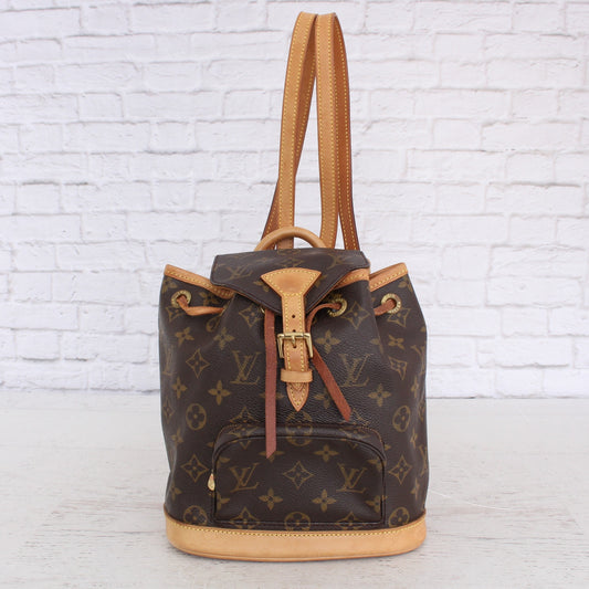 Louis Vuitton Montsouris PM Backpack Monogram Brown Handbag Leather LV