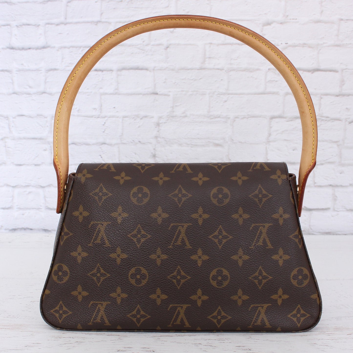 Louis Vuitton Mini Looping Shoulder Bag Monogram Purse Tote Leather Handbag Zip