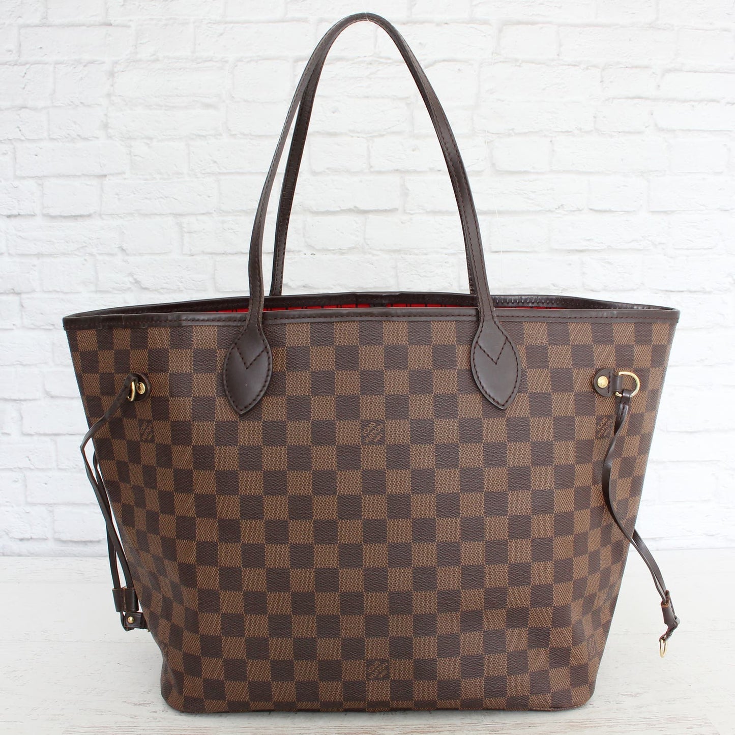 Louis Vuitton Neverfull MM Damier Ebene with Cherry Interior