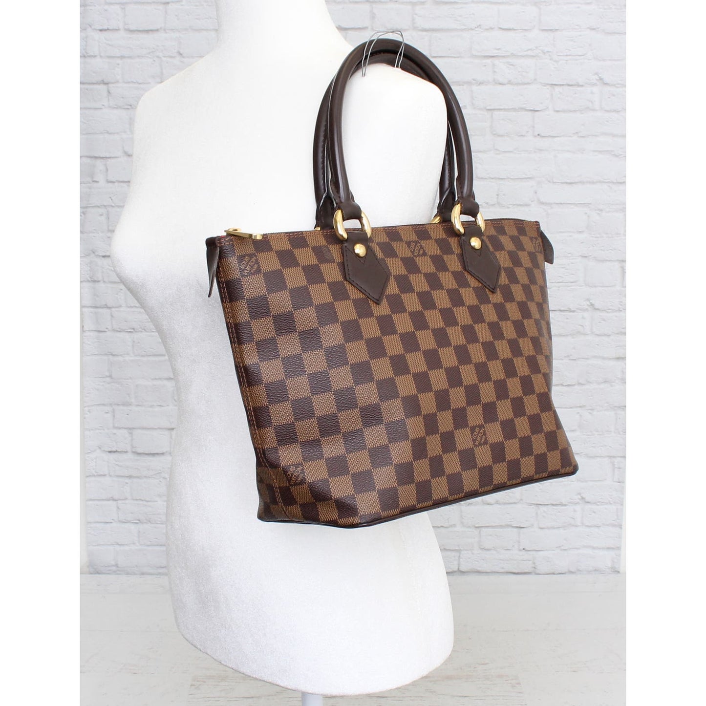 Louis Vuitton Saleya PM Tote Damier Ebene Shoulder Bag Handbag Leather