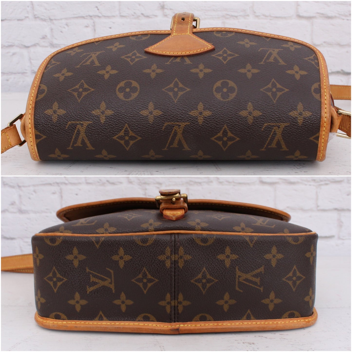 Louis Vuitton Sologne Monogram Purse Crossbody Brown LV Shoulder Small A4046