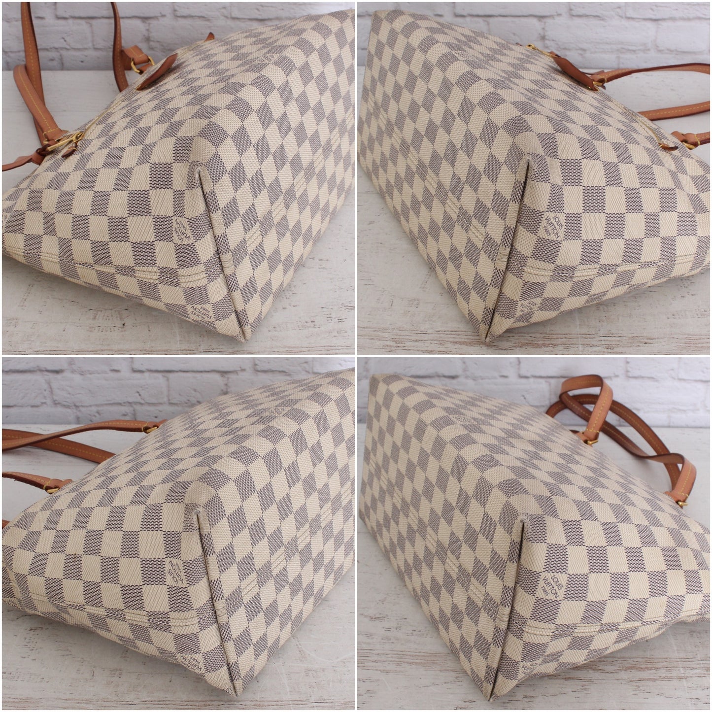 Louis Vuitton Iena PM Zip Tote Damier Azur Shoulder Bag