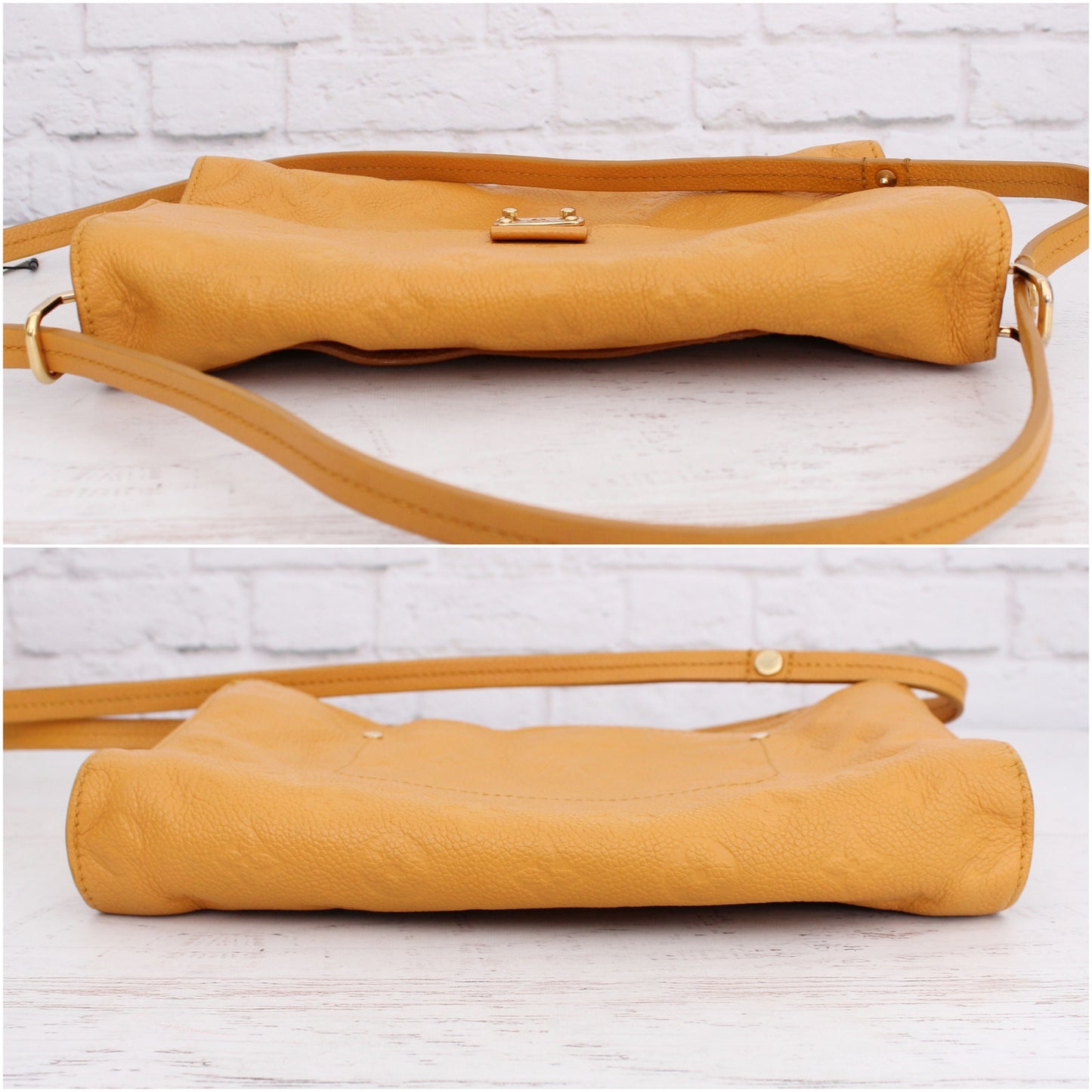 Louis Vuitton Fascinante Yellow Empreinte Crossbody Women Purse Handbag A5095