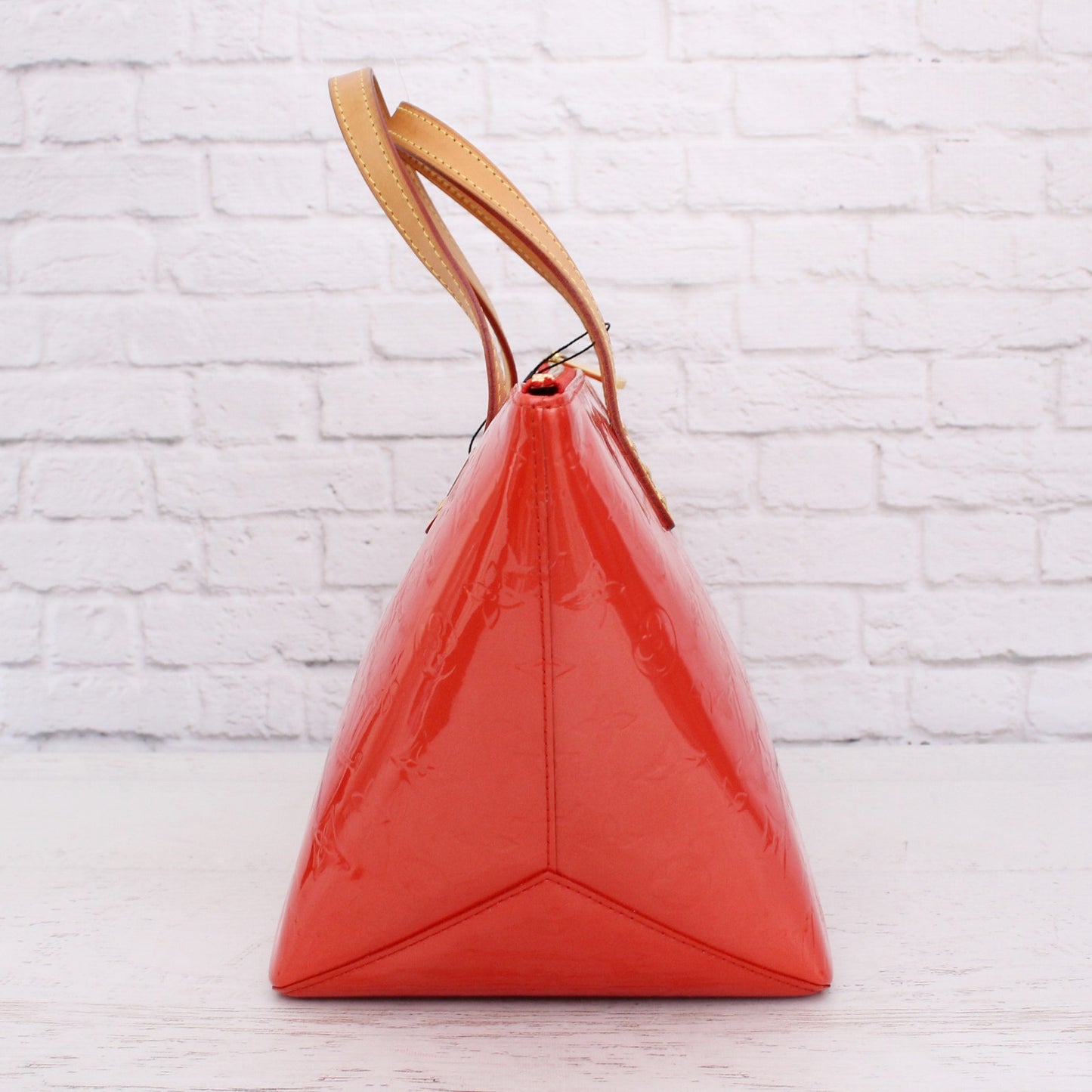 Louis Vuitton Bellevue PM Red Vernis Satchel Shoulder Tote Purse A4801