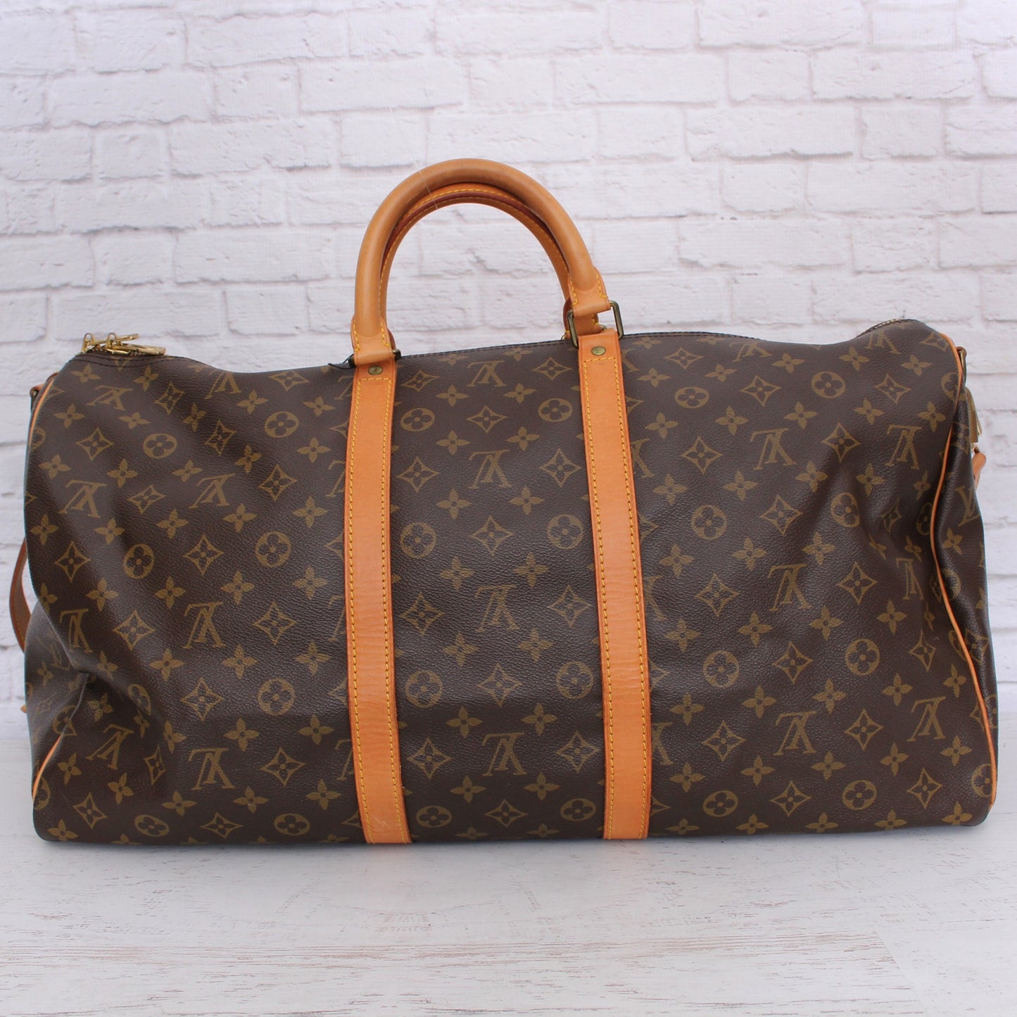 Louis Vuitton Keepall Bandouliere 55 Messenger Monogram Brown Travel A2282