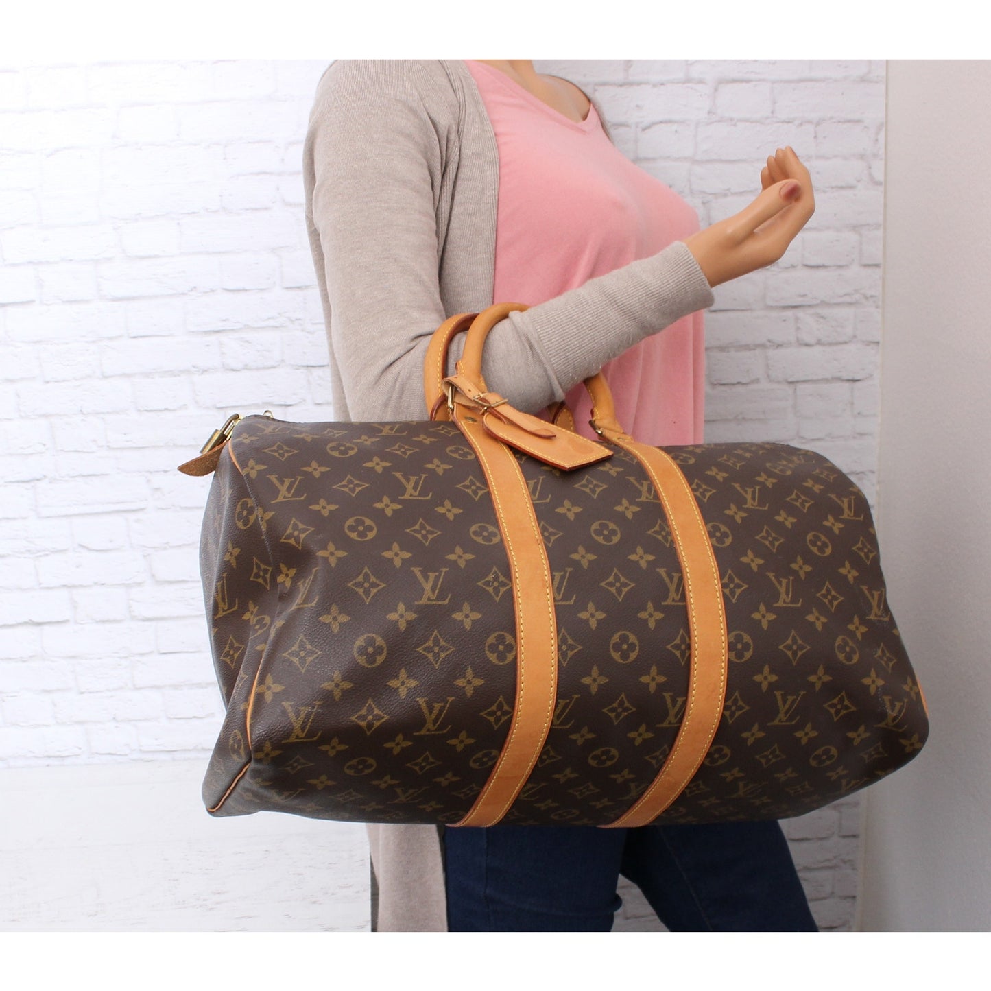 Louis Vuitton Keepall Boston 45 Monogram Duffle Bag Travel Handbag A5003