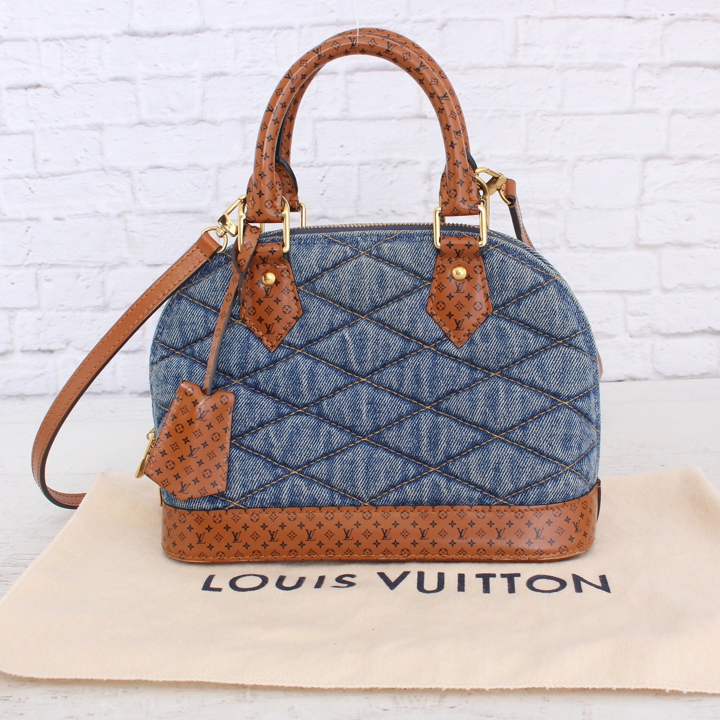 Louis Vuitton Alma BB Malletage Denim Crossbody