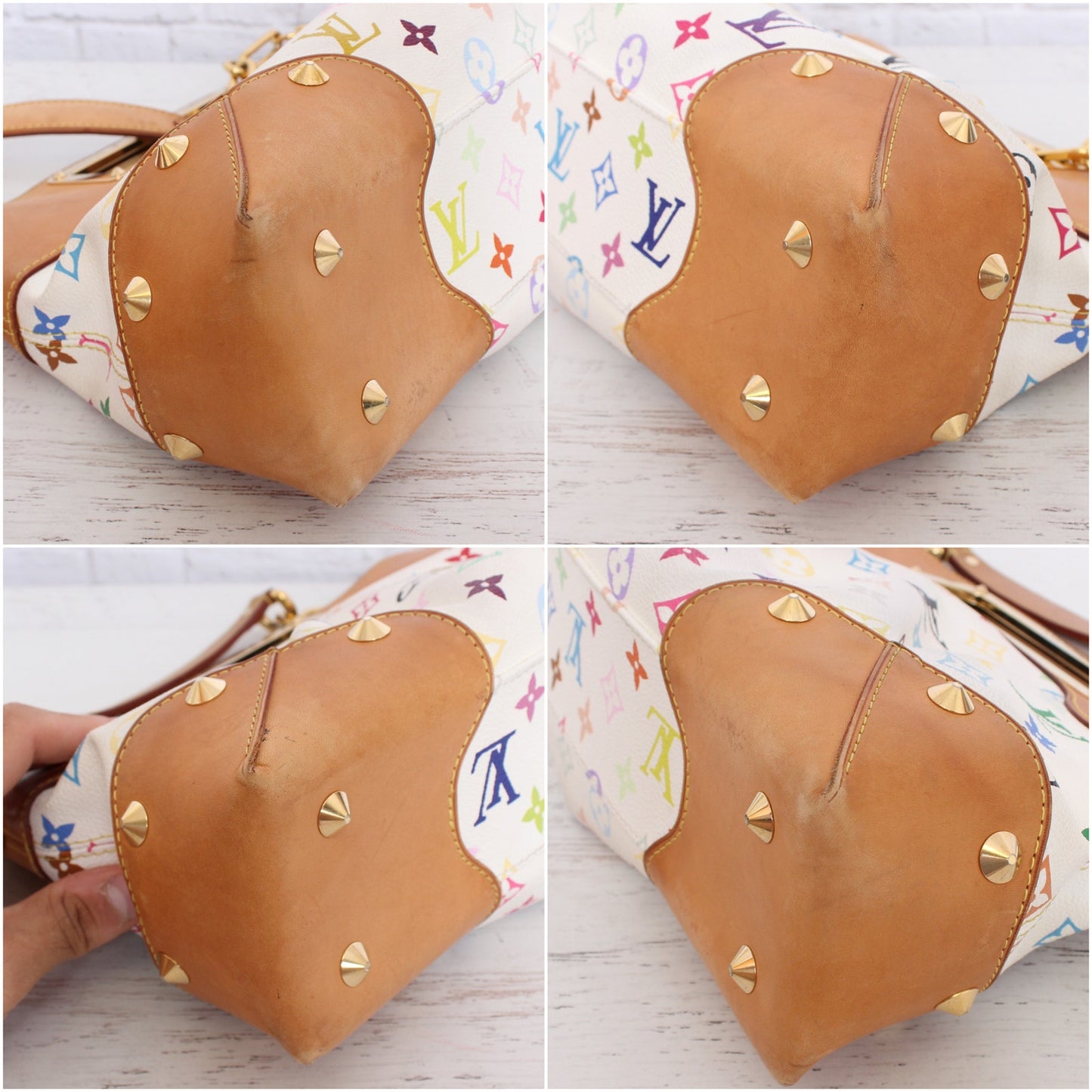 Louis Vuitton Judy MM White Multicolor Shoulder White Handbag Purse A3214