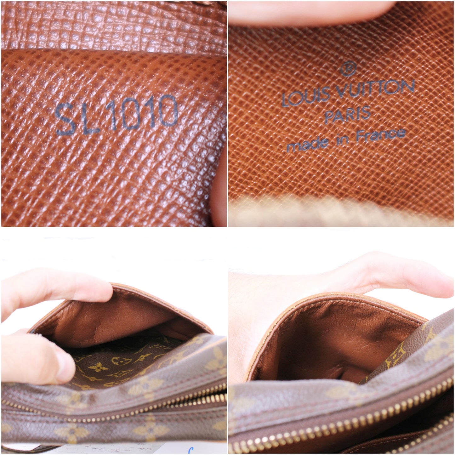 Louis Vuitton Danube Crossbody Monogram Bag Shoulder Purse Leather Brown A5356
