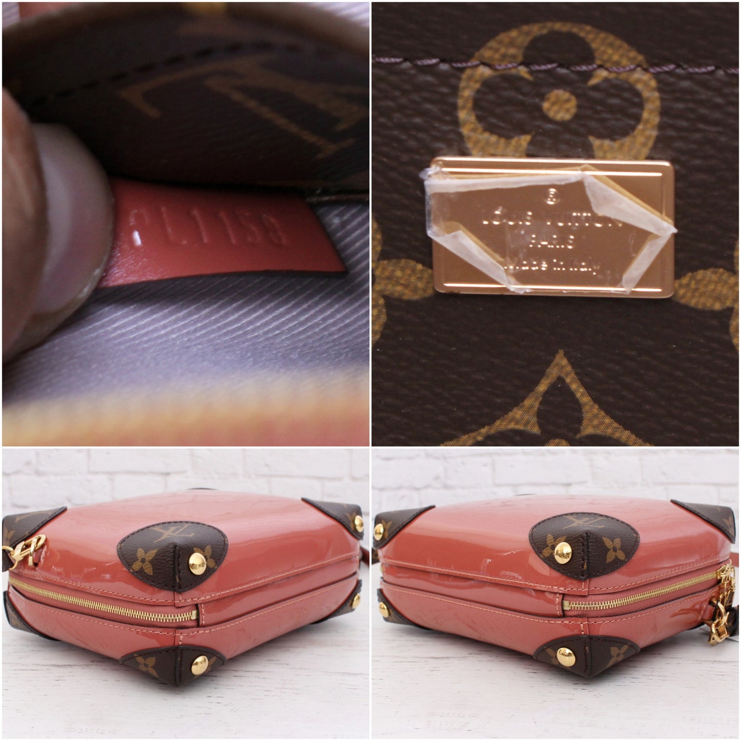 Louis Vuitton Venice Pink Patent Leather Crossbody Shoulder Purse Gold A4884