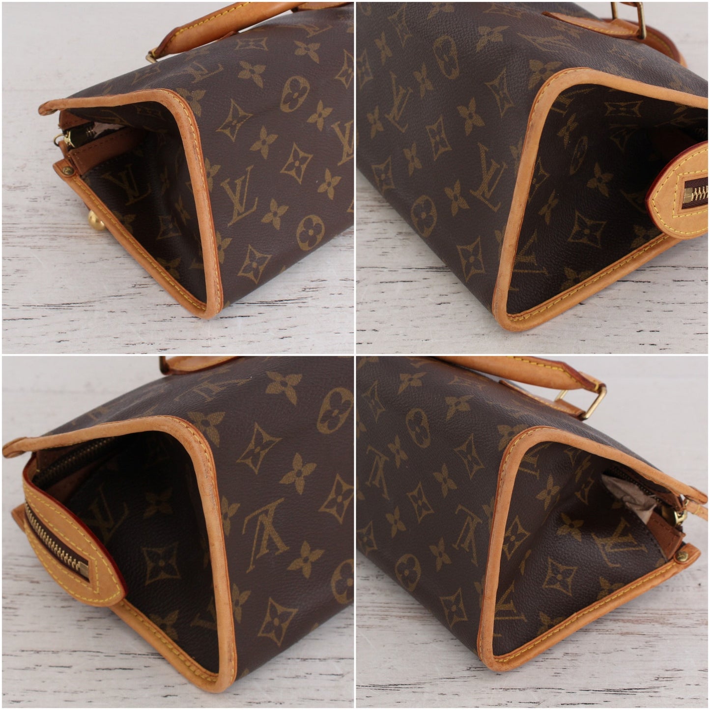 Louis Vuitton Popincourt Handle Crossbody Monogram Purse Leather Brown