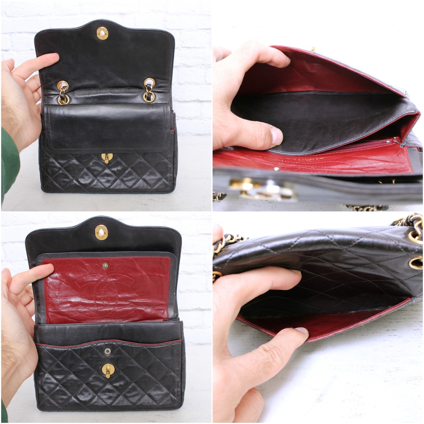 Chanel Paris Limited Two Tone Double Flap Black Lambskin Shoulder Crossbody