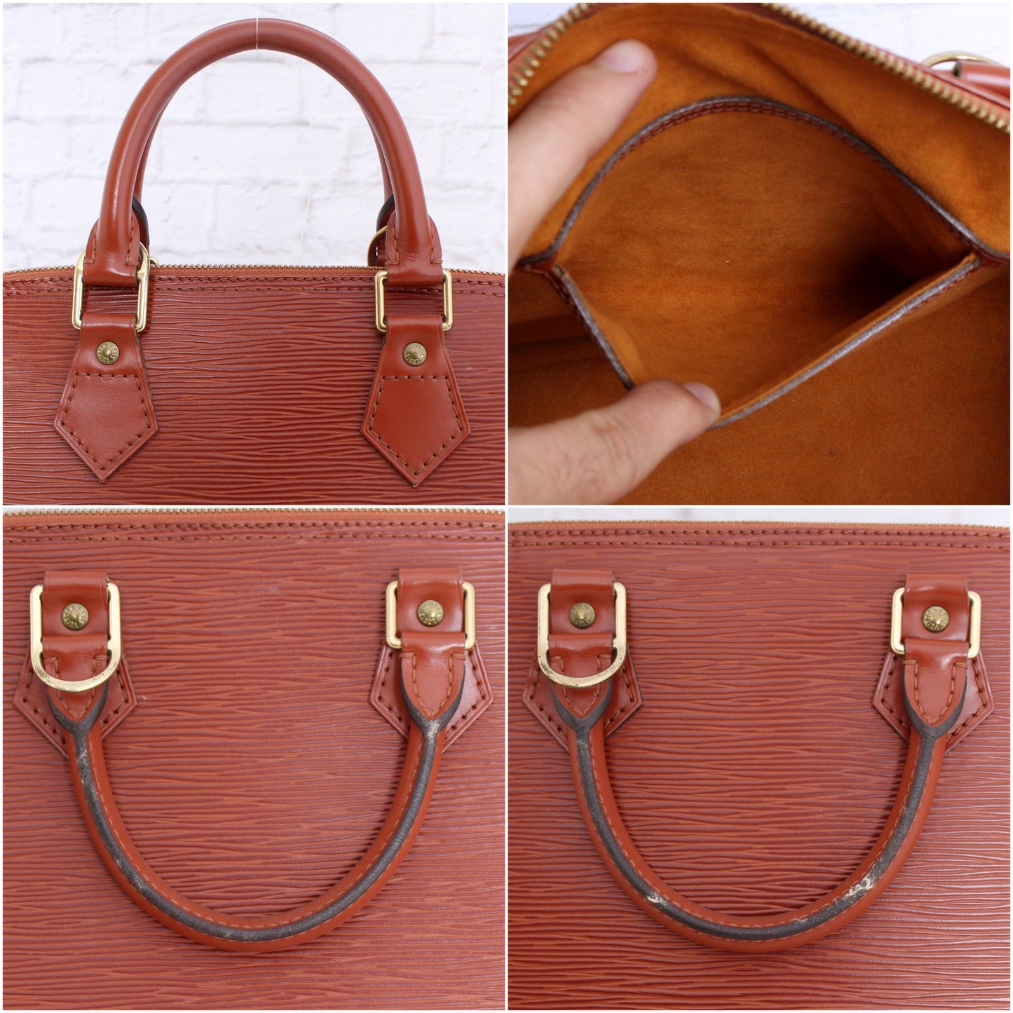 Louis Vuitton Alma MM Brown Epi Satchel