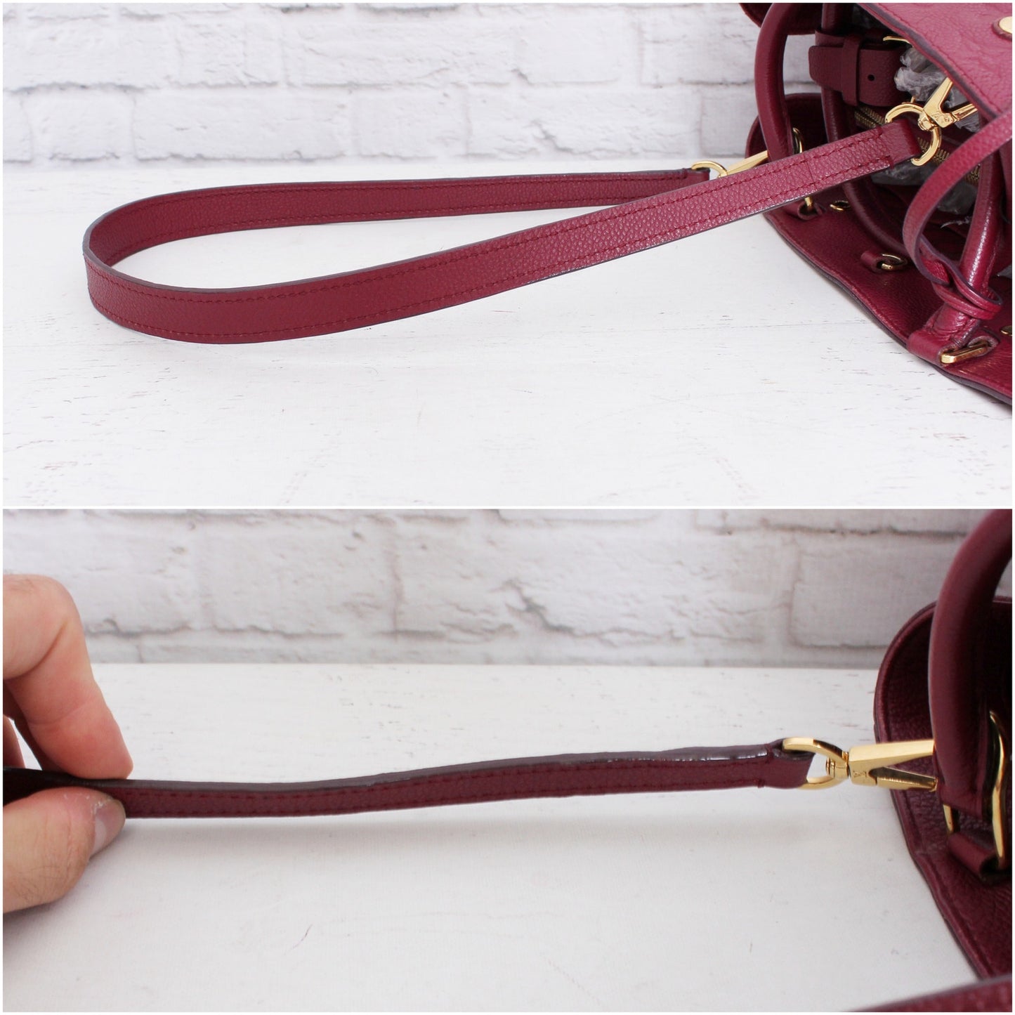 Louis Vuitton Montaigne MM Purple Empreinte Aurore Leather Shoulder Purse A5978