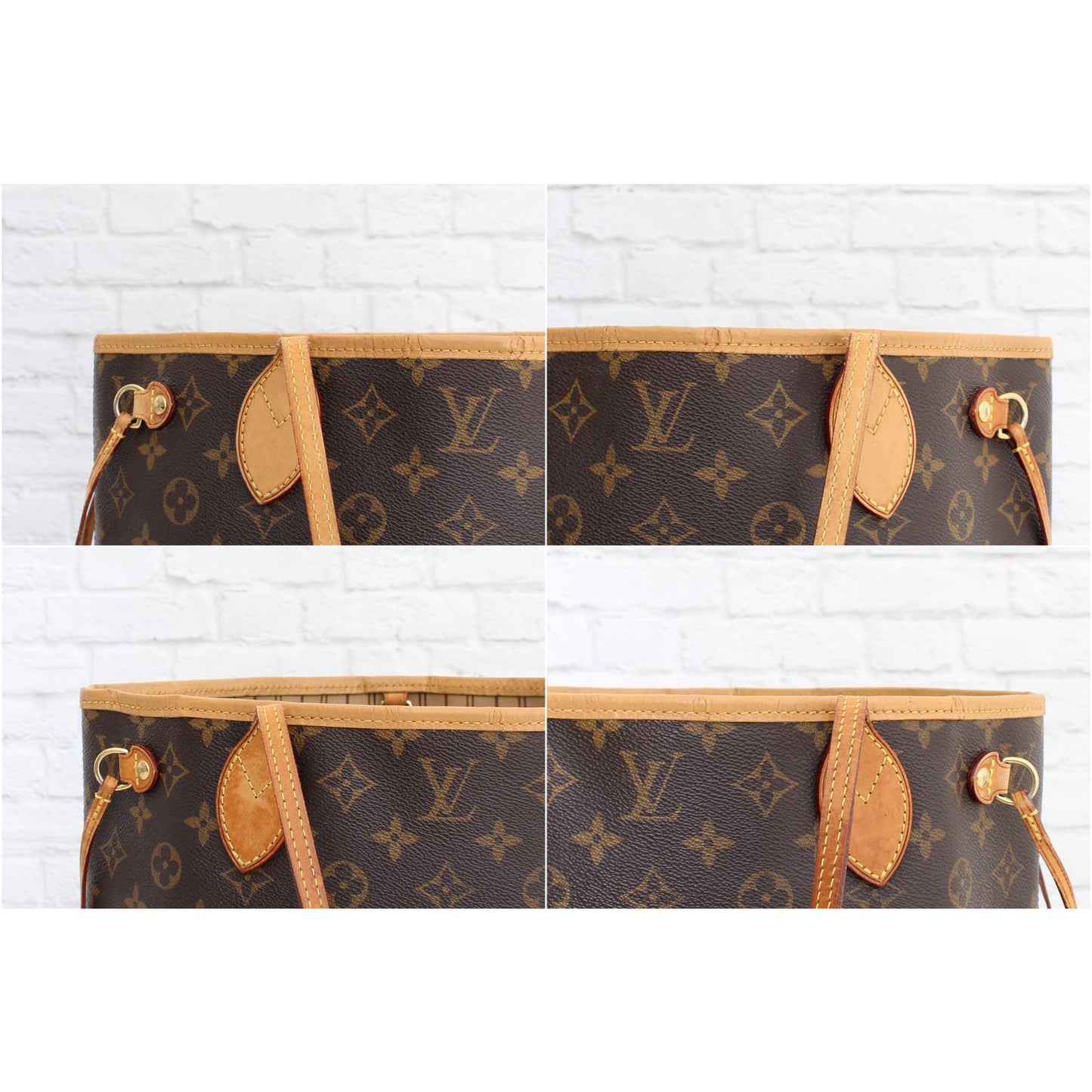 Louis Vuitton Neverfull PM Small Monogram GOOD Tote Shoulder Leather