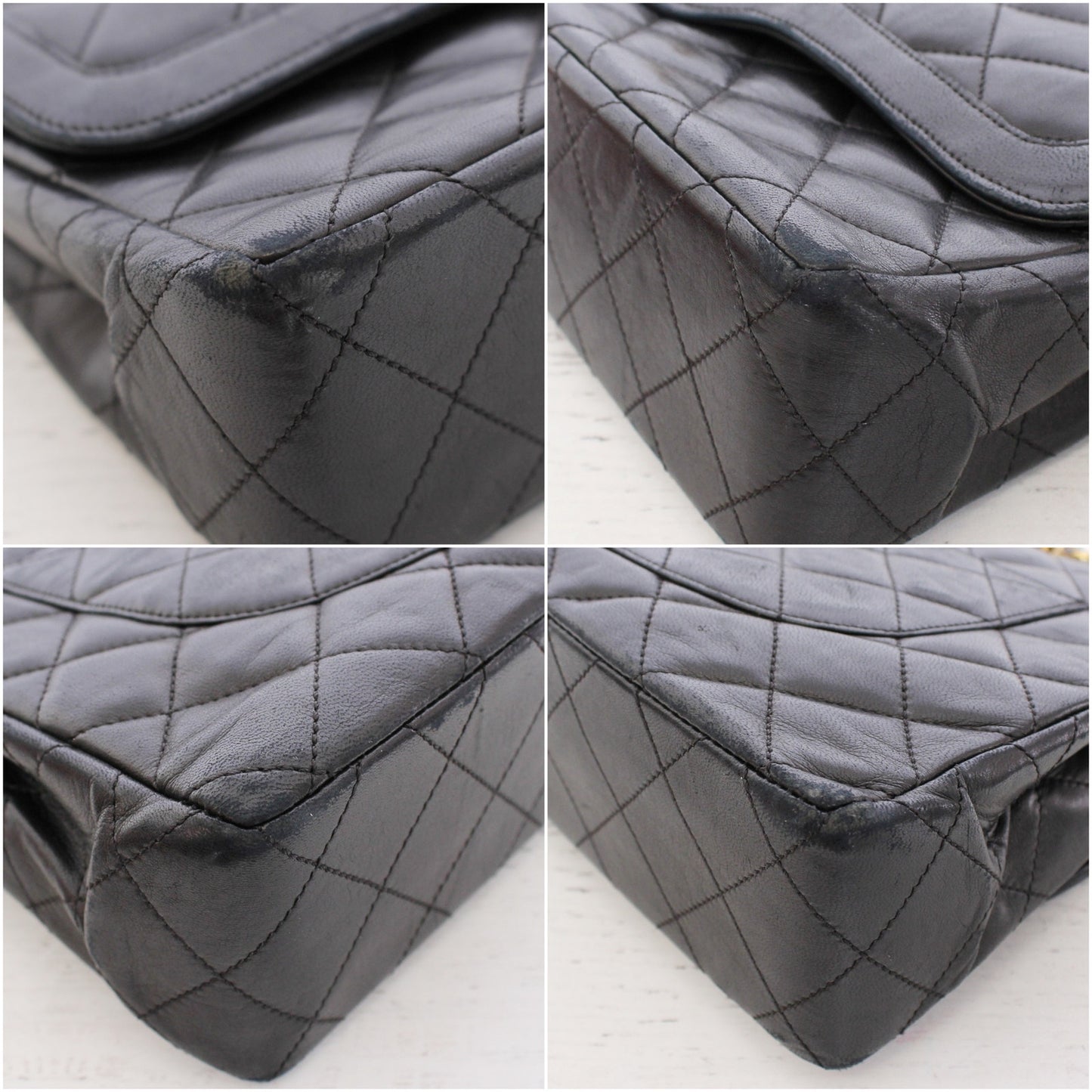 Chanel Paris Limited Two Tone Double Flap Black Lambskin Leather Shoulder A5106