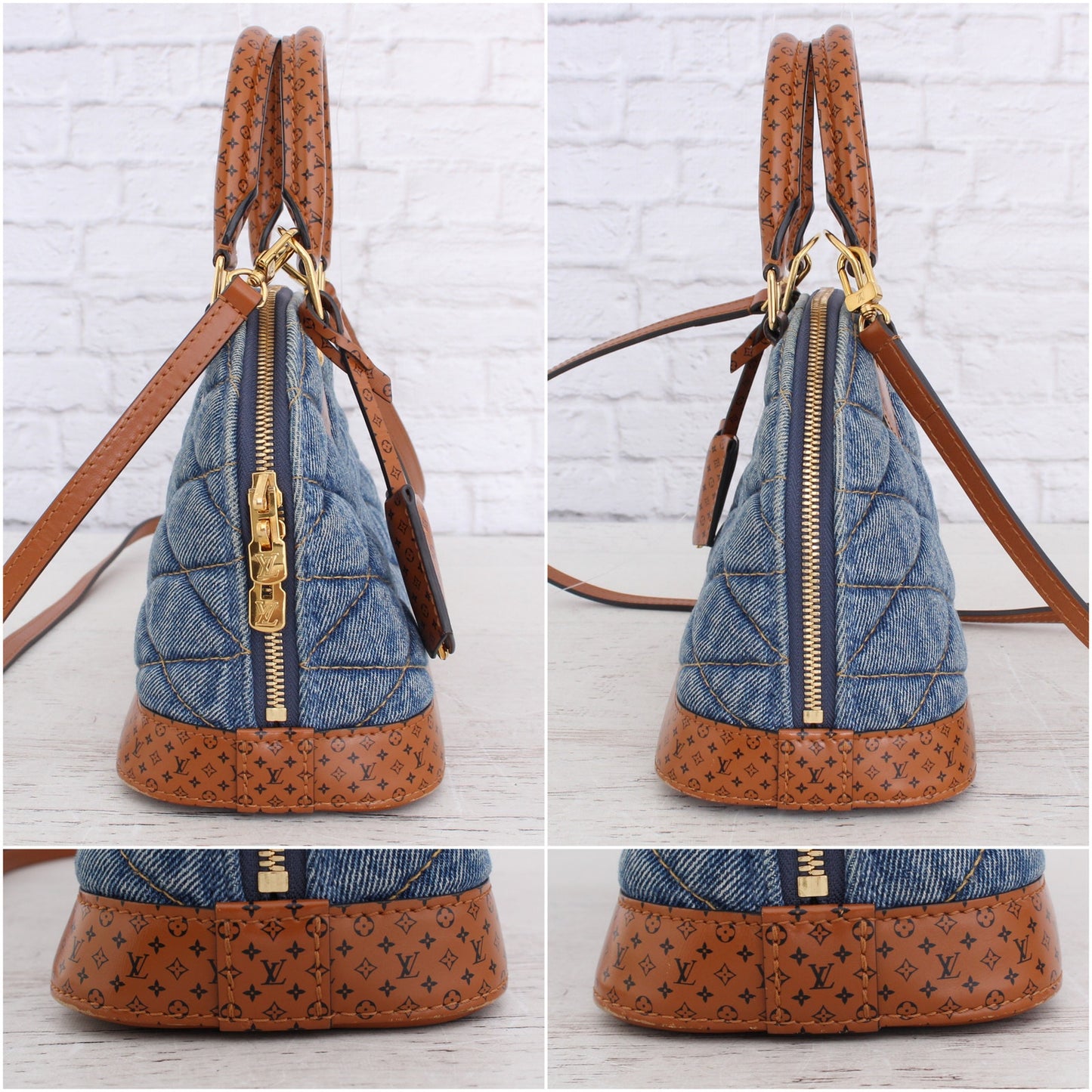 Louis Vuitton Alma BB Malletage Denim Crossbody