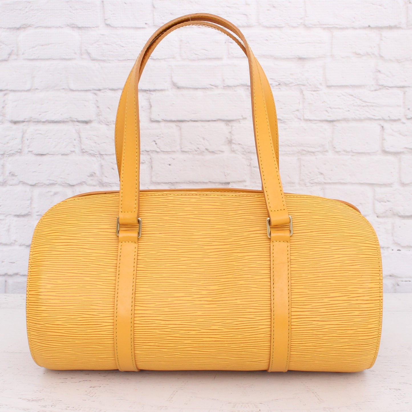 Louis Vuitton Papillon Soufflot with Pouch Yellow Epi Satchel Handbag A3905