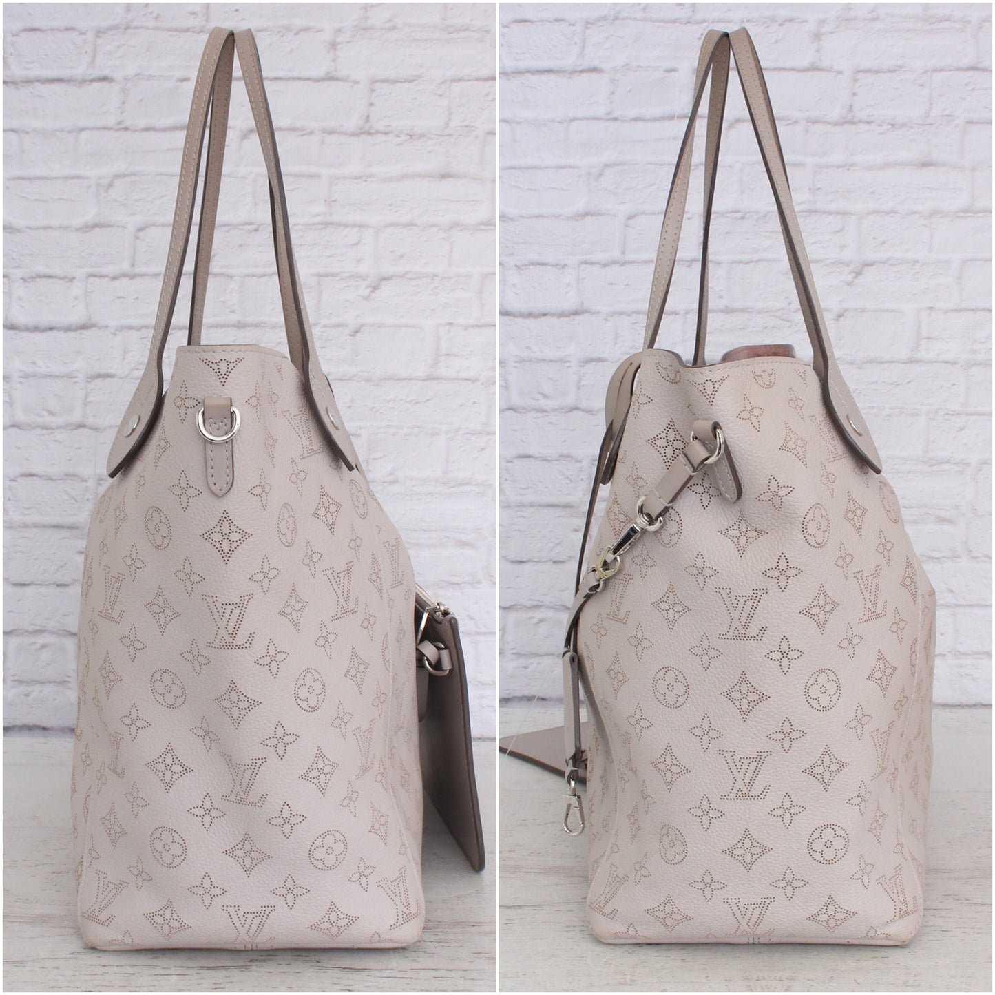 Louis Vuitton Hina MM with Pouch Gray Mahina Shoulder Bag