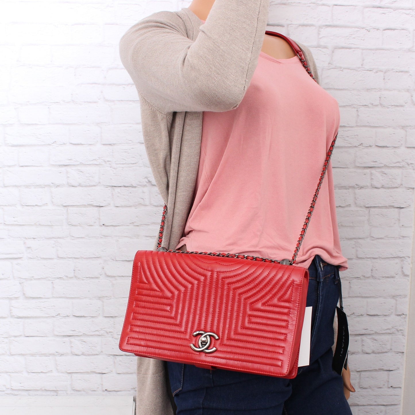 Chanel Paris-Seoul CC Full Flap Red Lambskin Leather Shoulder Handbag A4670