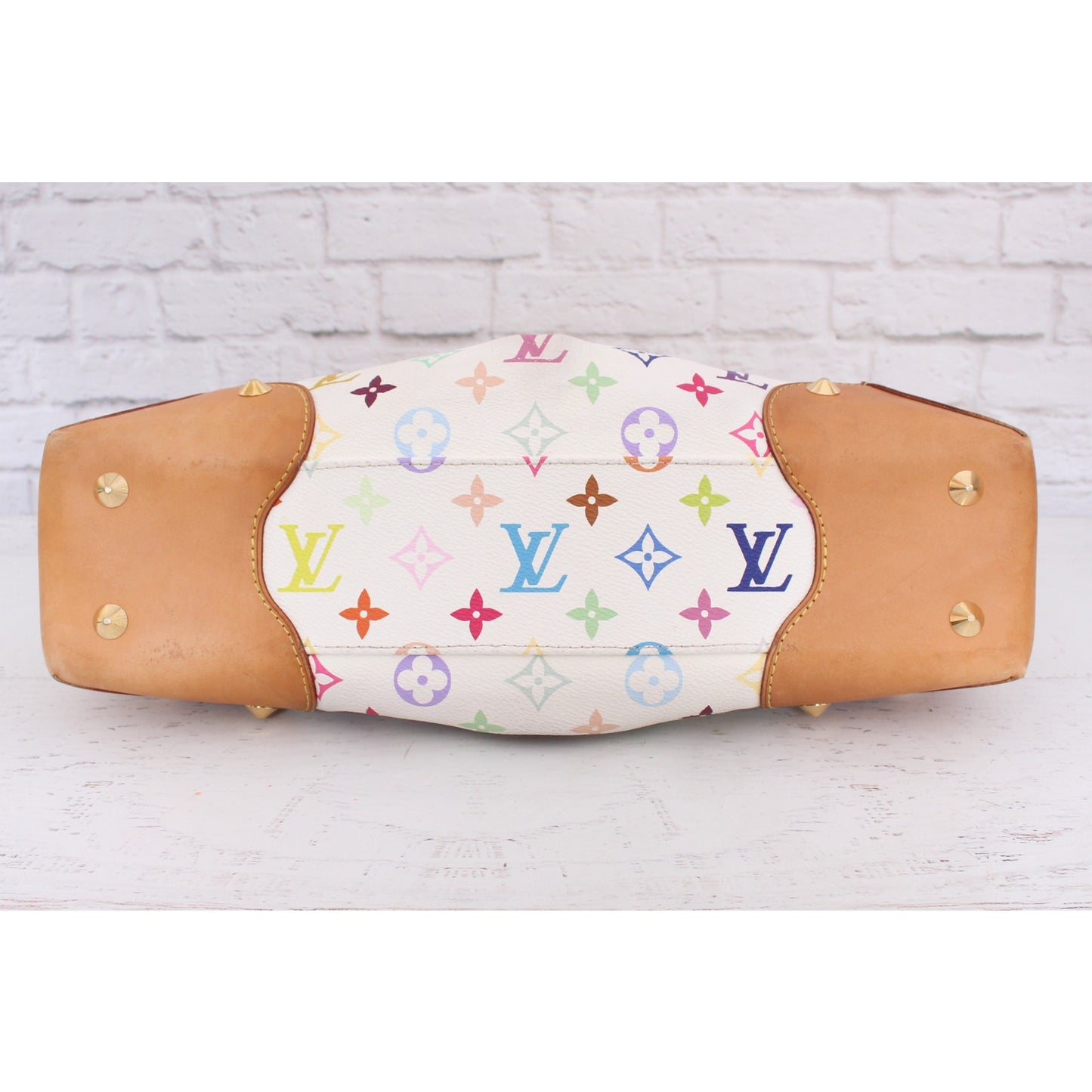 Louis Vuitton Judy MM White Multicolor Shoulder White Handbag Purse A3214
