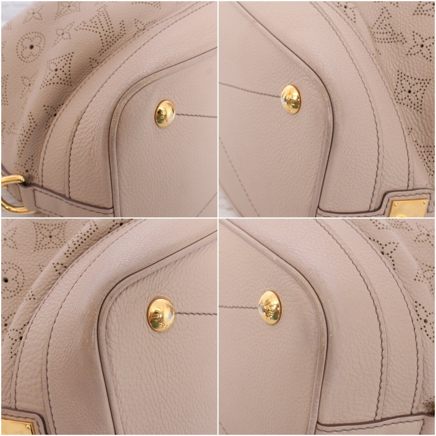 Louis Vuitton Stella PM Gray Mahina Satchel Shoulder Handbag Purse Leather A3967