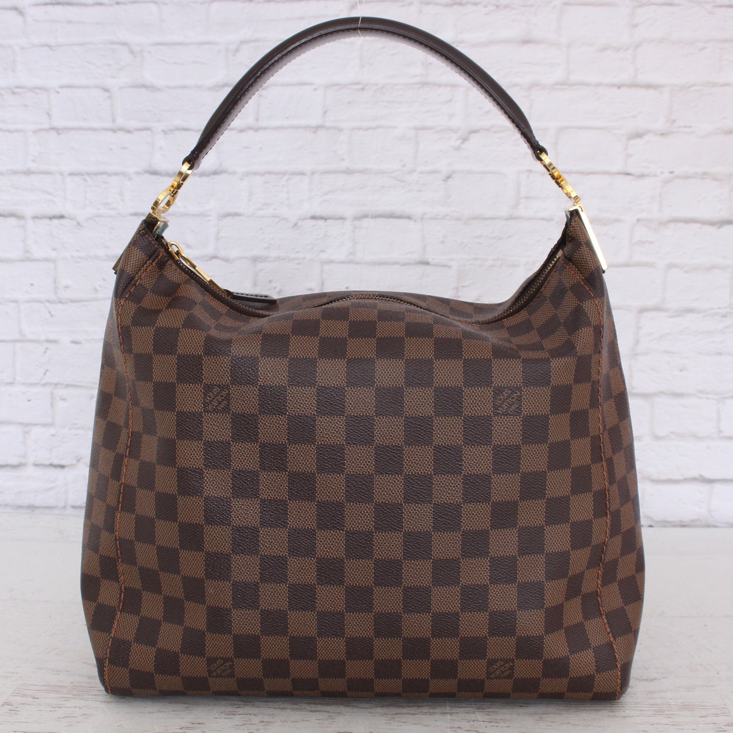 Louis Vuitton Portobello GM Damier Ebene Leather Shoulder Bag