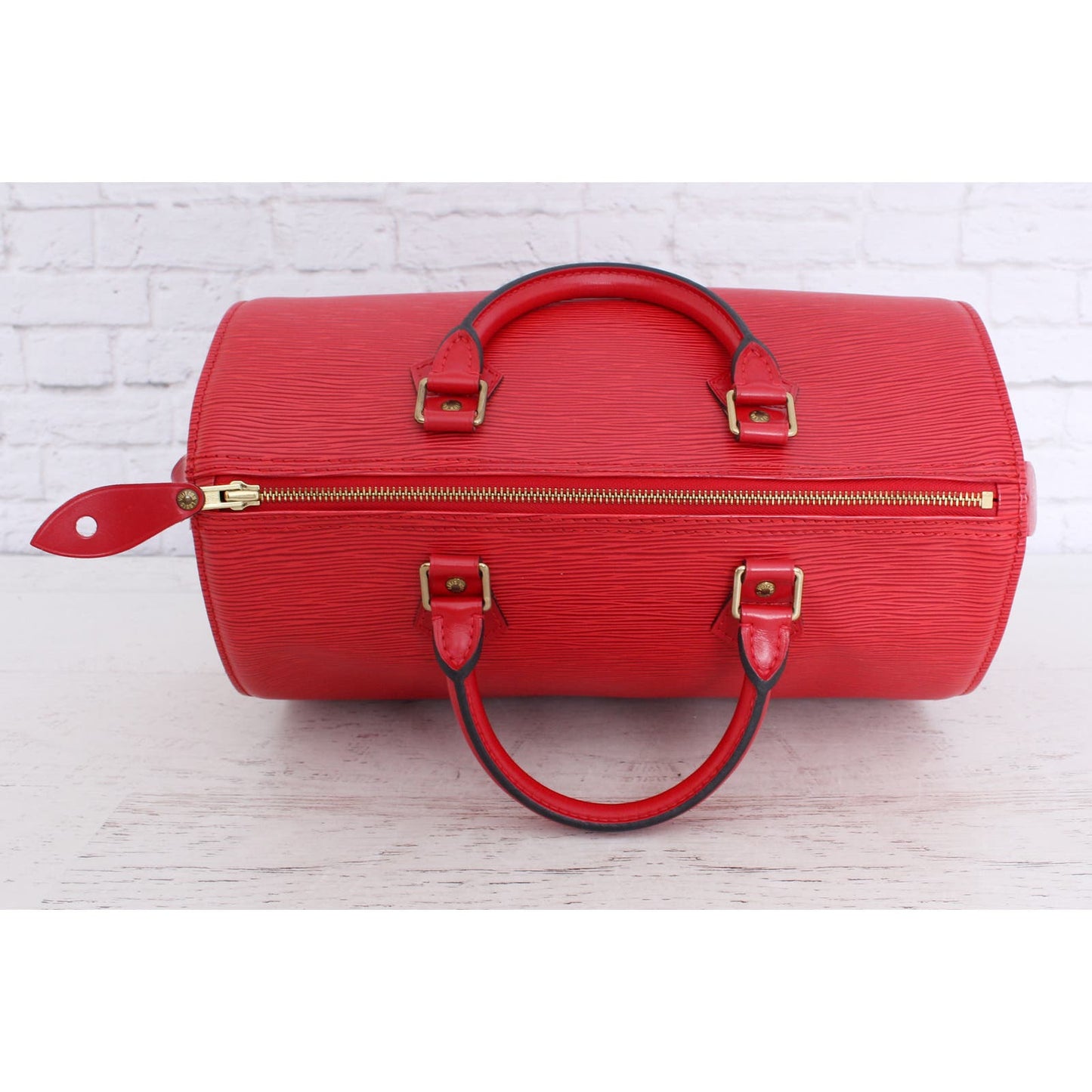 Louis Vuitton Speedy 30 Red Epi Satchel