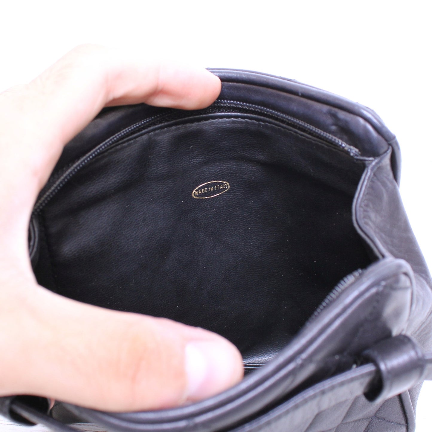 Chanel Mini Waist Clutch Black Lambskin Leather Purse A4847
