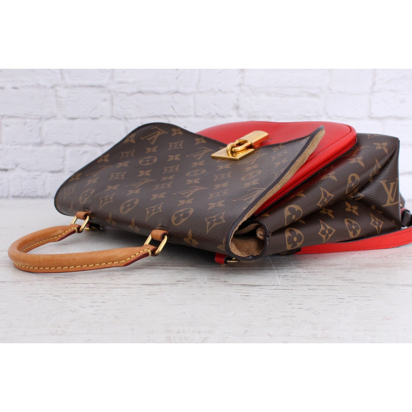 Louis Vuitton Marignan Monogram Leather Crossbody & Satchel Red