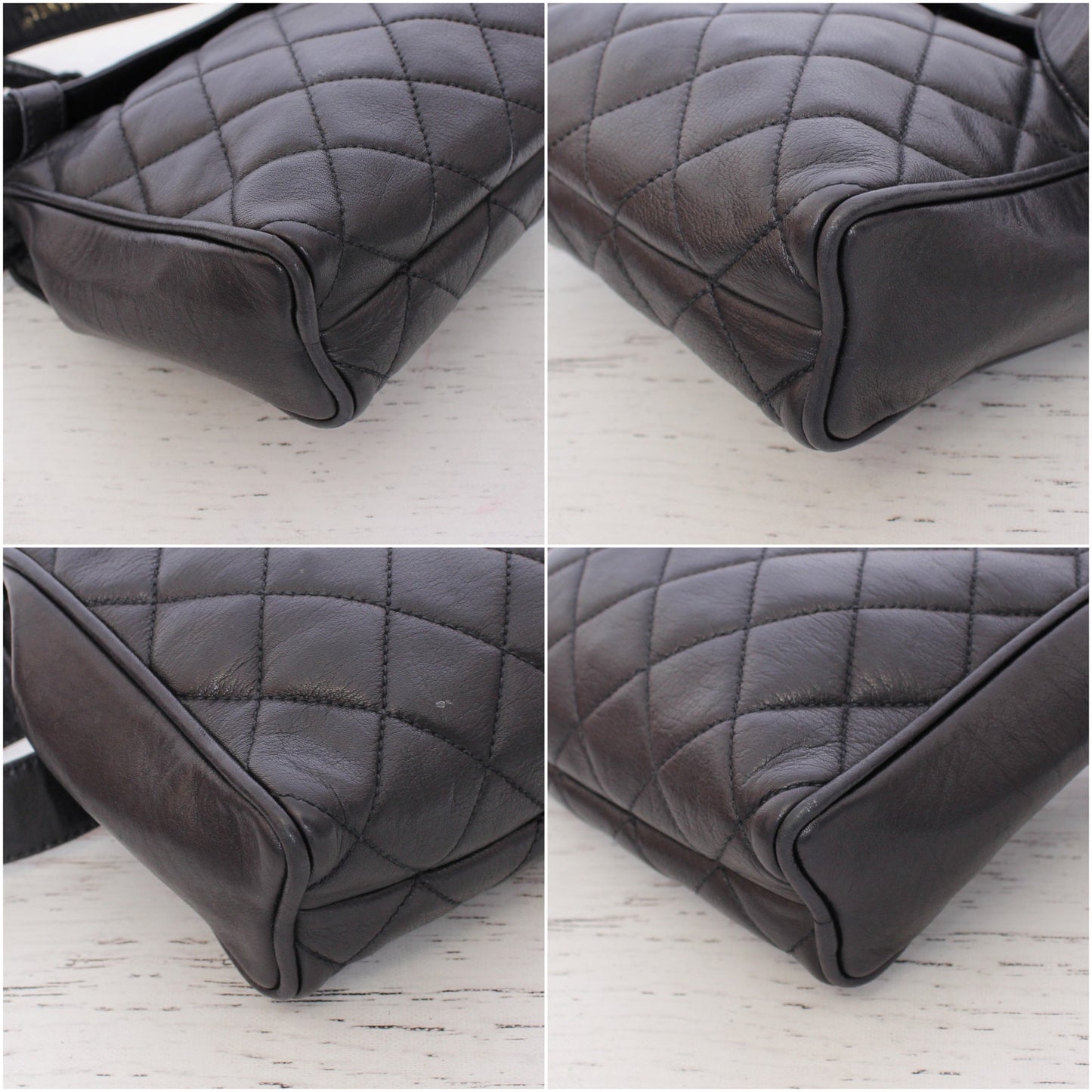 Chanel Mini Waist Clutch Black Lambskin Leather Purse A4847