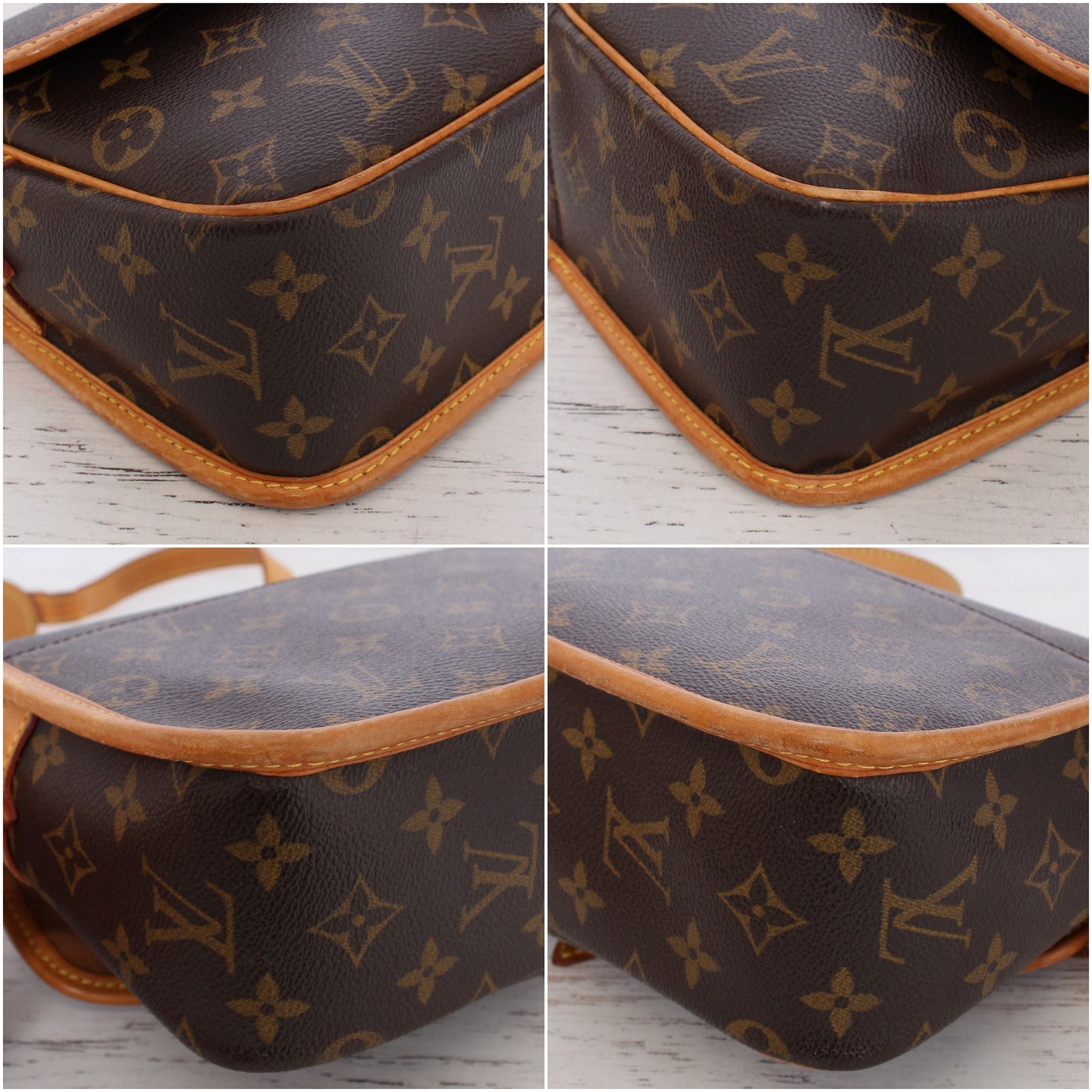 Louis Vuitton Sologne Monogram Purse Crossbody Brown LV Shoulder Small A4046