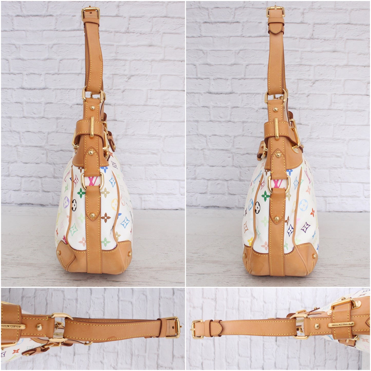 Louis Vuitton Greta GM White Multicolor Shoulder Bag