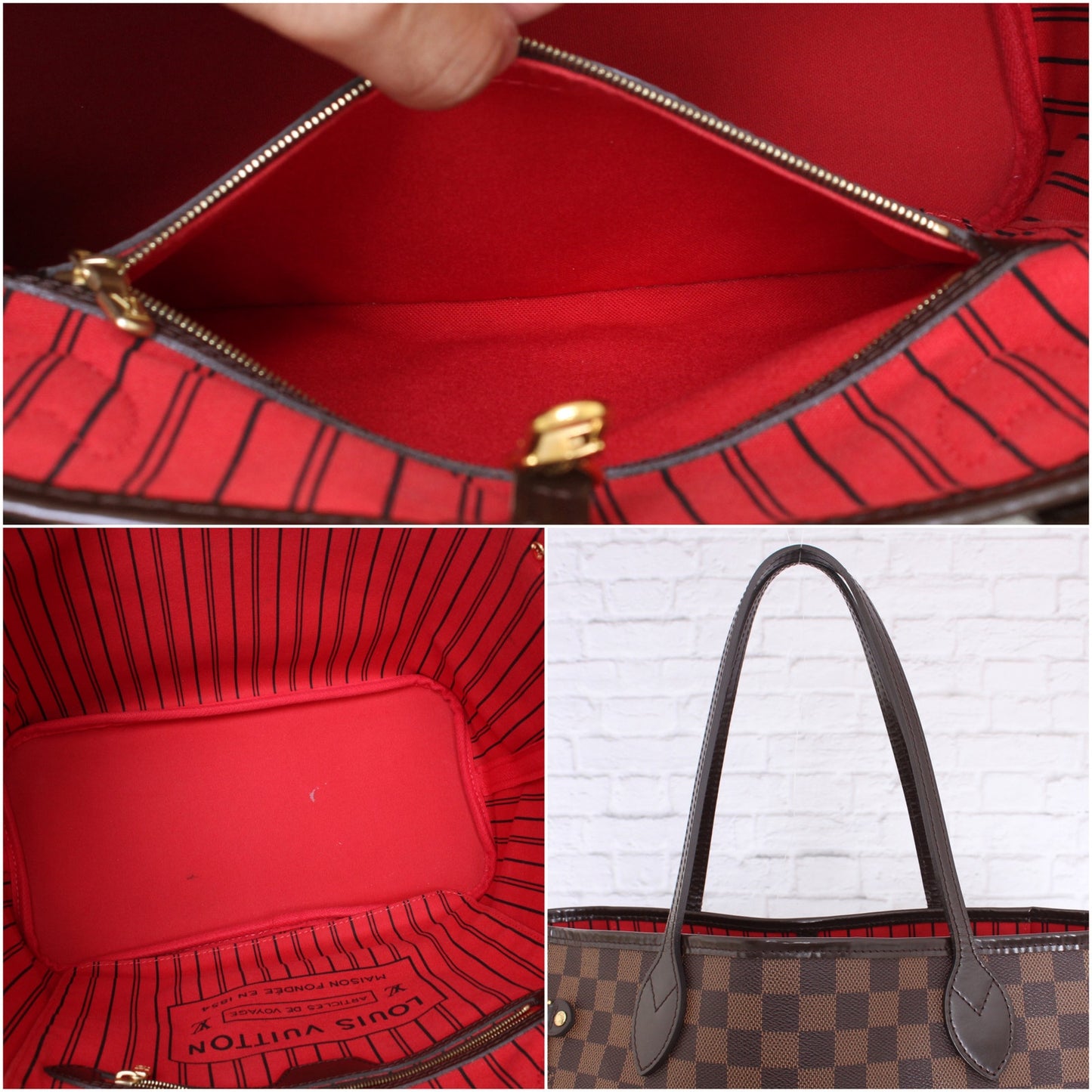 Louis Vuitton Neverfull MM Damier Ebene Leather Bag