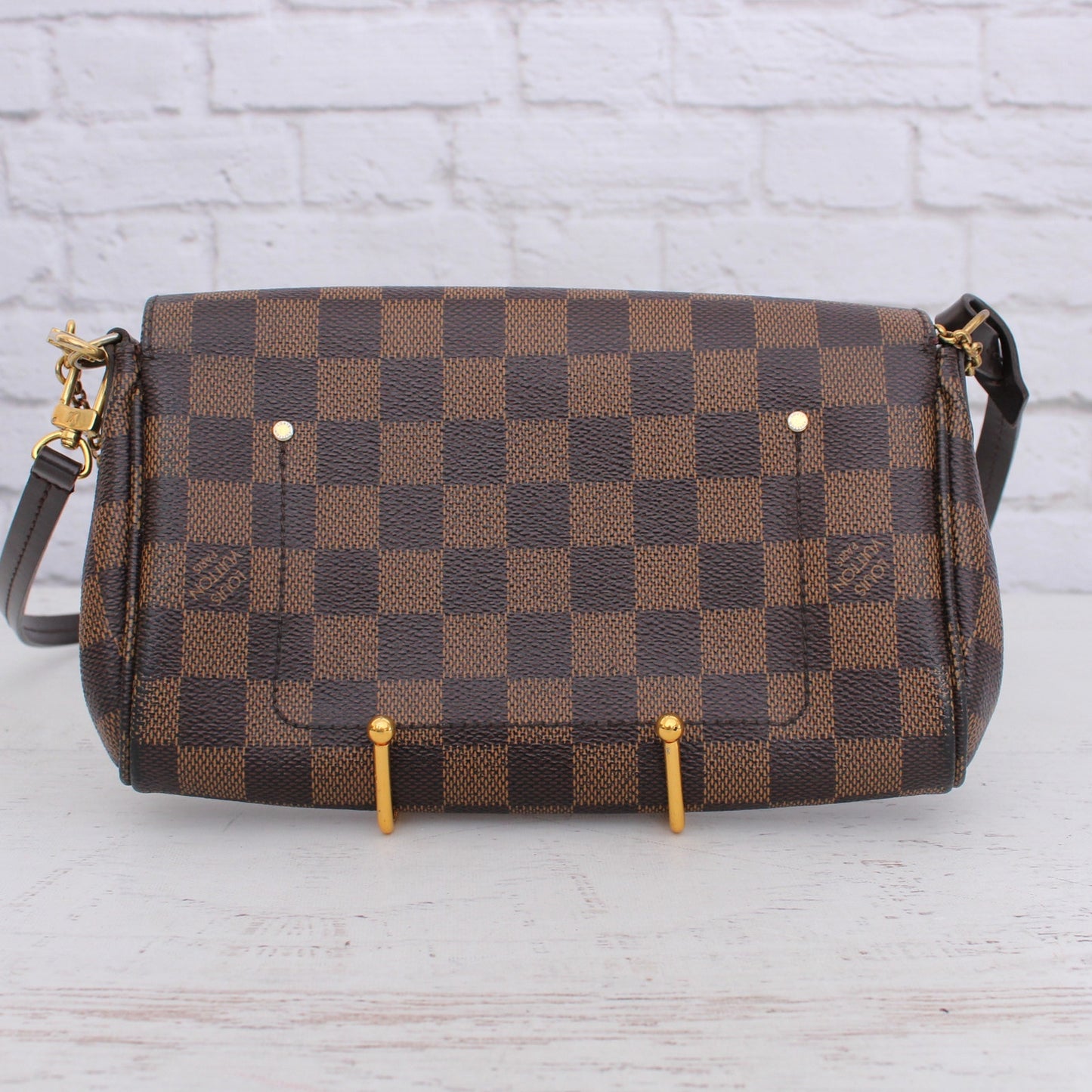 Louis Vuitton Favorite PM Damier Ebene Crossbody & Shoulder Purse Women A5530