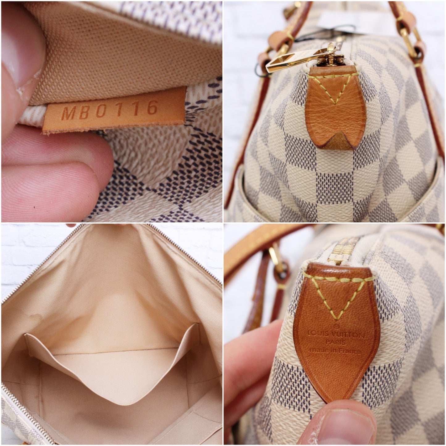 Louis Vuitton Totally MM Damier Azur Tote Shoulder Purse Handbag Leather A5631