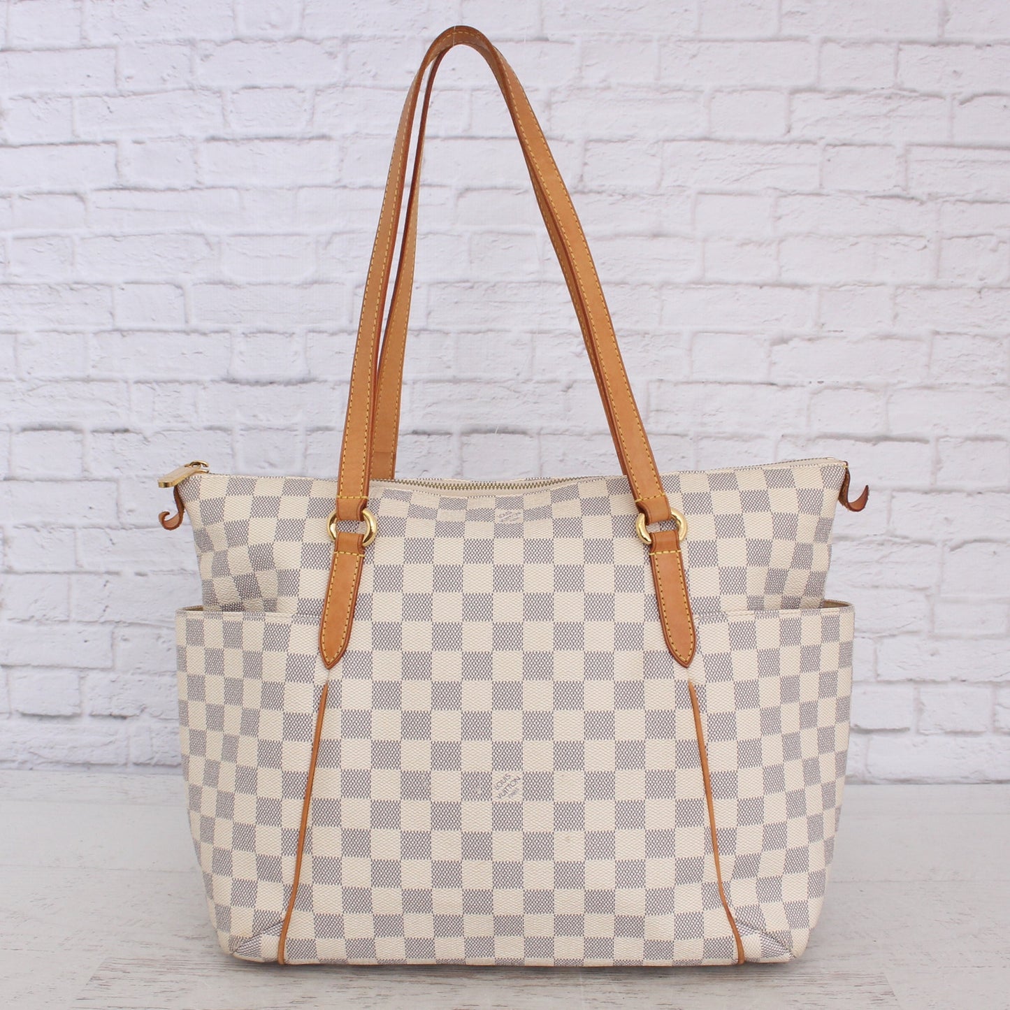 Louis Vuitton Totally MM Damier Azur Tote Shoulder Purse Handbag Canvas