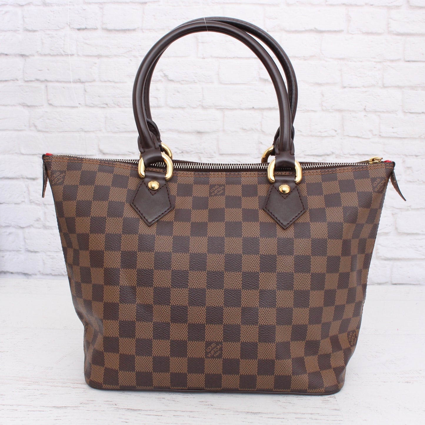 Louis Vuitton Saleya PM Tote Damier Ebene Shoulder Bag Handbag Leather LV Purse