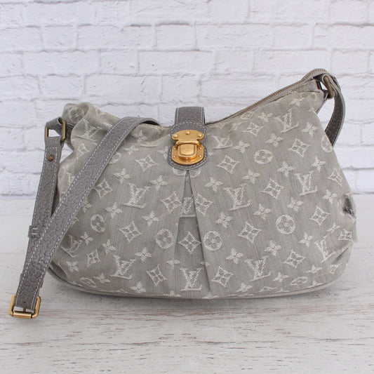 Louis Vuitton Slightly Gray Denim Monogram Crossbody Leather Shoulder