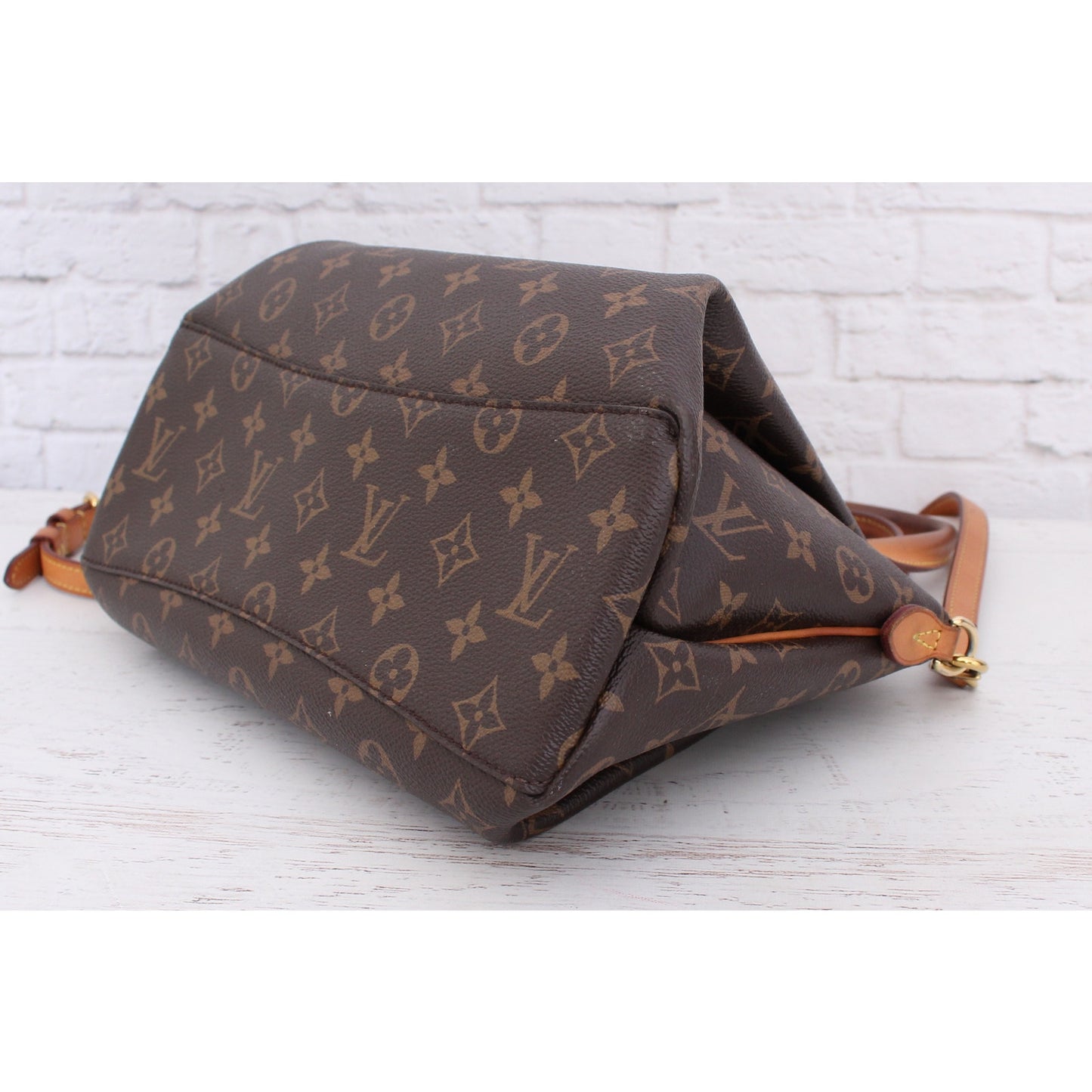 Louis Vuitton Rivoli PM Crossbody Monogram Canvas Satchel Brown Handbag A3573