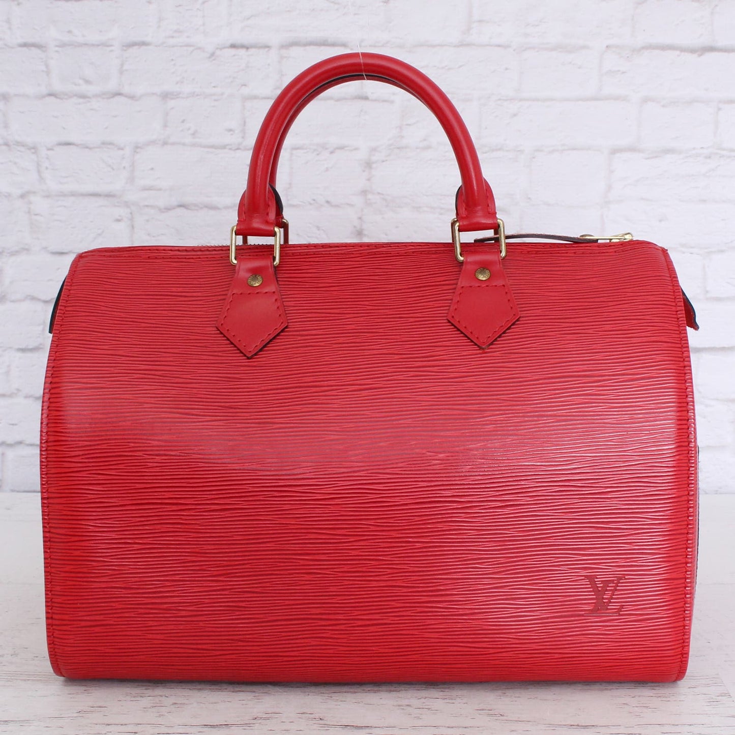 Louis Vuitton Speedy 30 Red Epi Satchel