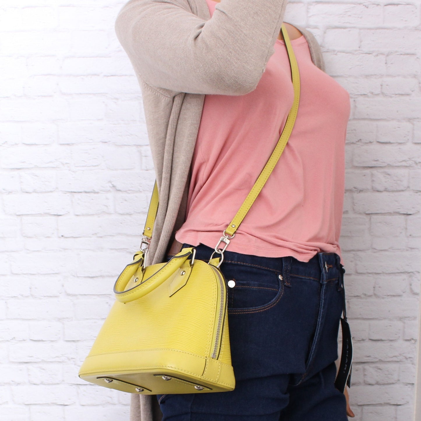 Louis Vuitton Alma BB Pistache Epi Crossbody Leather Satchel Handbag A3346