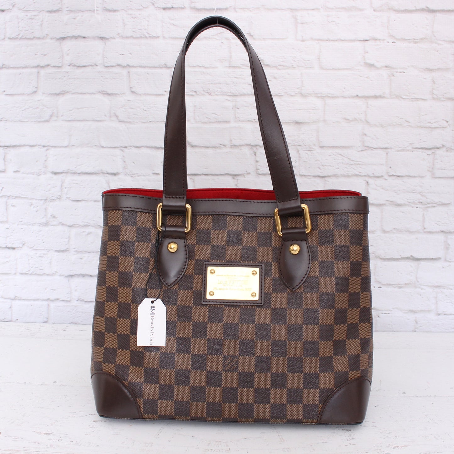 Louis Vuitton Hampstead PM Damier Ebene Tote Brown Shoulder Bag Purse LV A3535