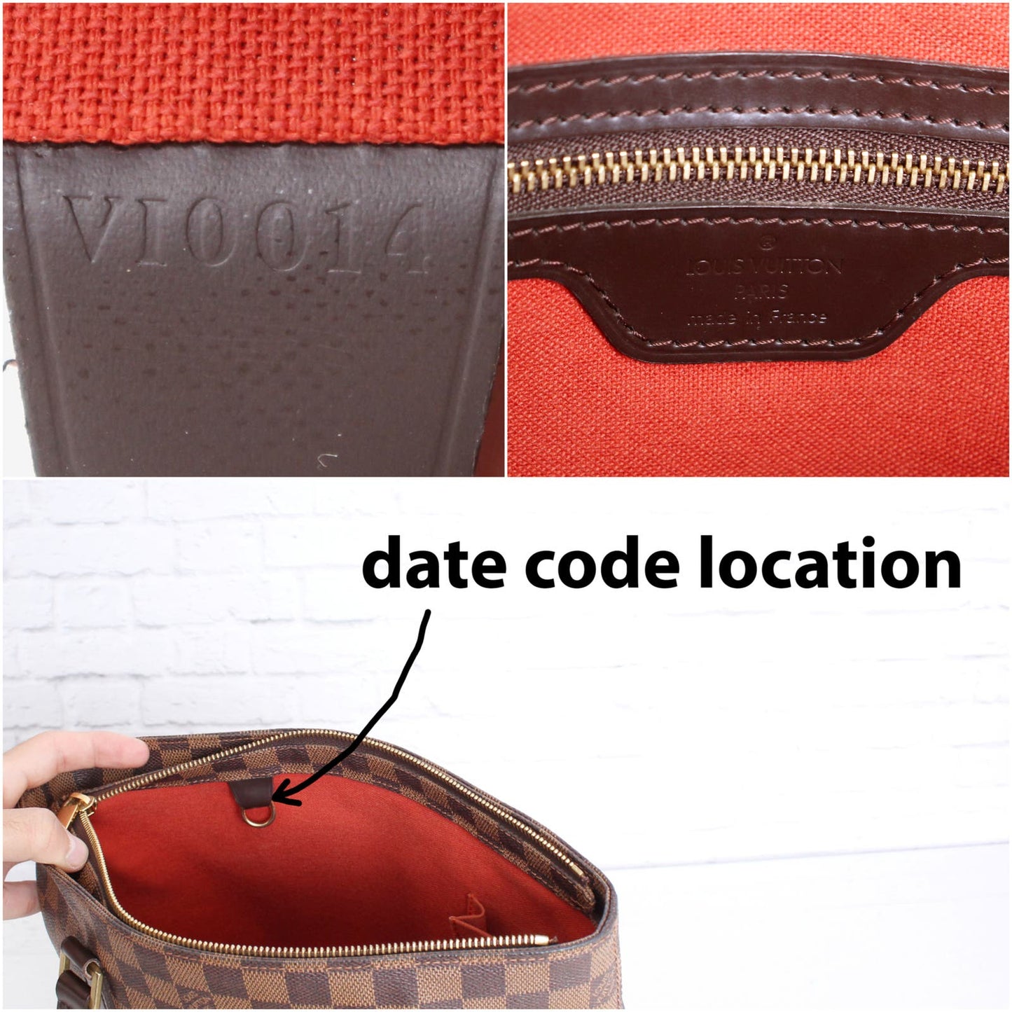 Louis Vuitton Cabas Piano Damier Ebene Tote Shoulder Bag Purse Brown