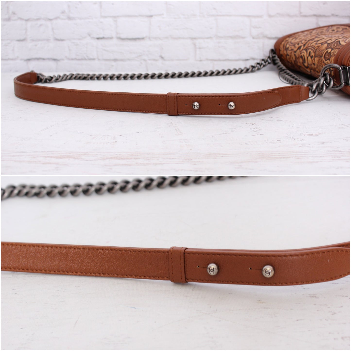 Chanel Paris-Dallas Corboda Boy Bag Embosed Calfskin Shoulder Crossbody A4817